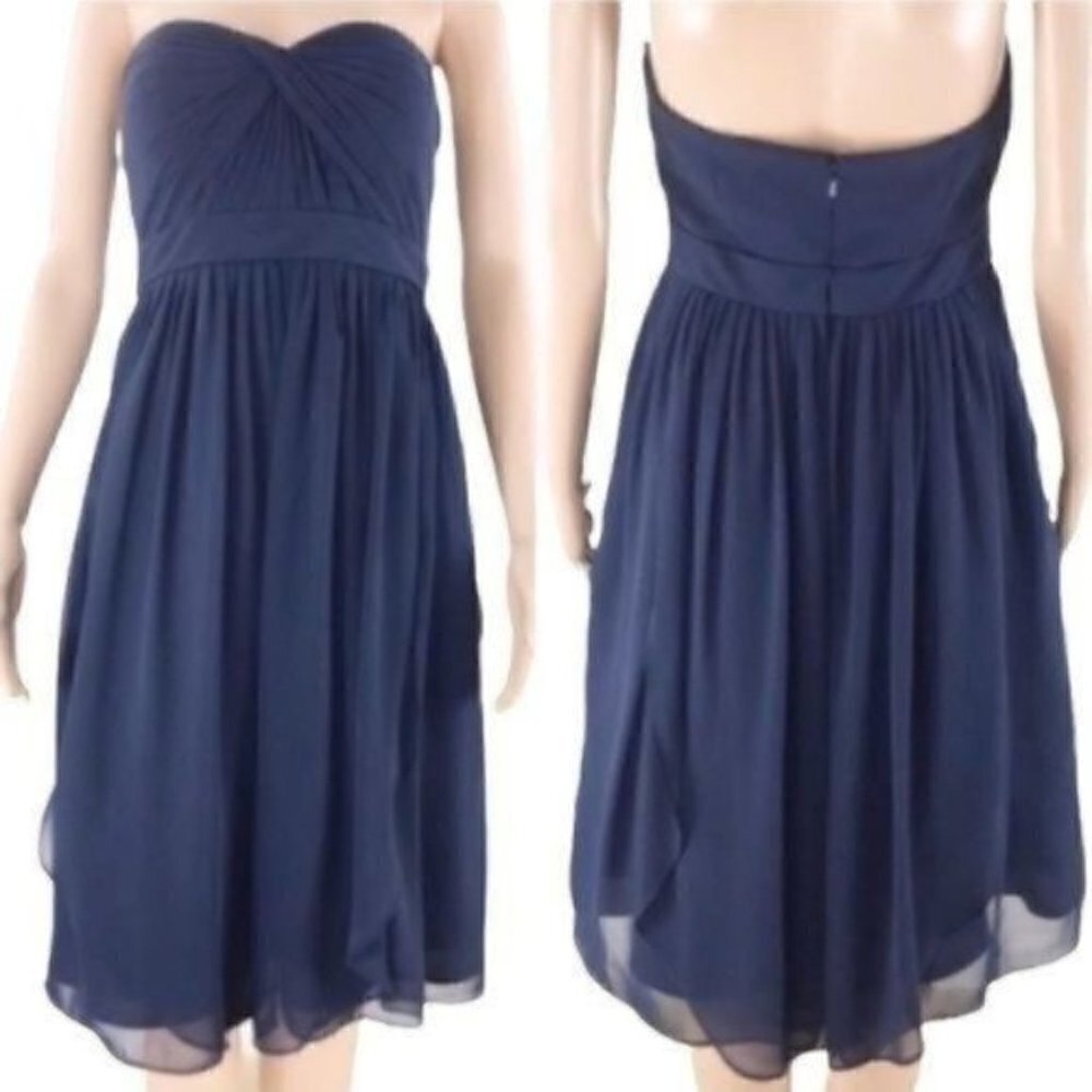 Jenny Yoo collection navy convertible Tea-length dress size 4